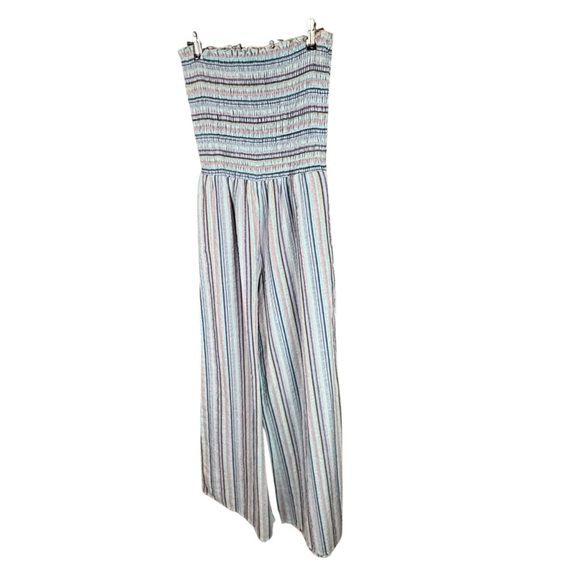 Altar'd State Multicolor Ruffled Smocked Strapless Jumpsuit sz XS - Picture 2 of 4